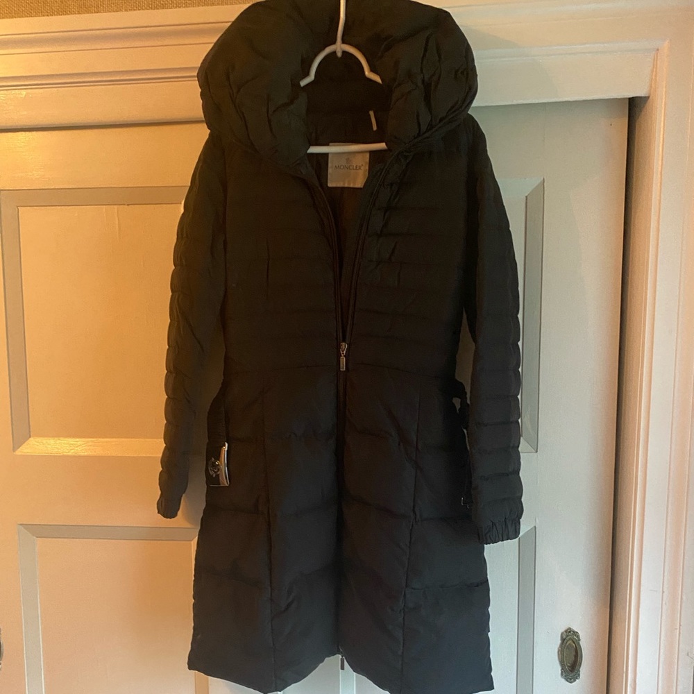 Moncler Down Black Belted Puffer sz 2..